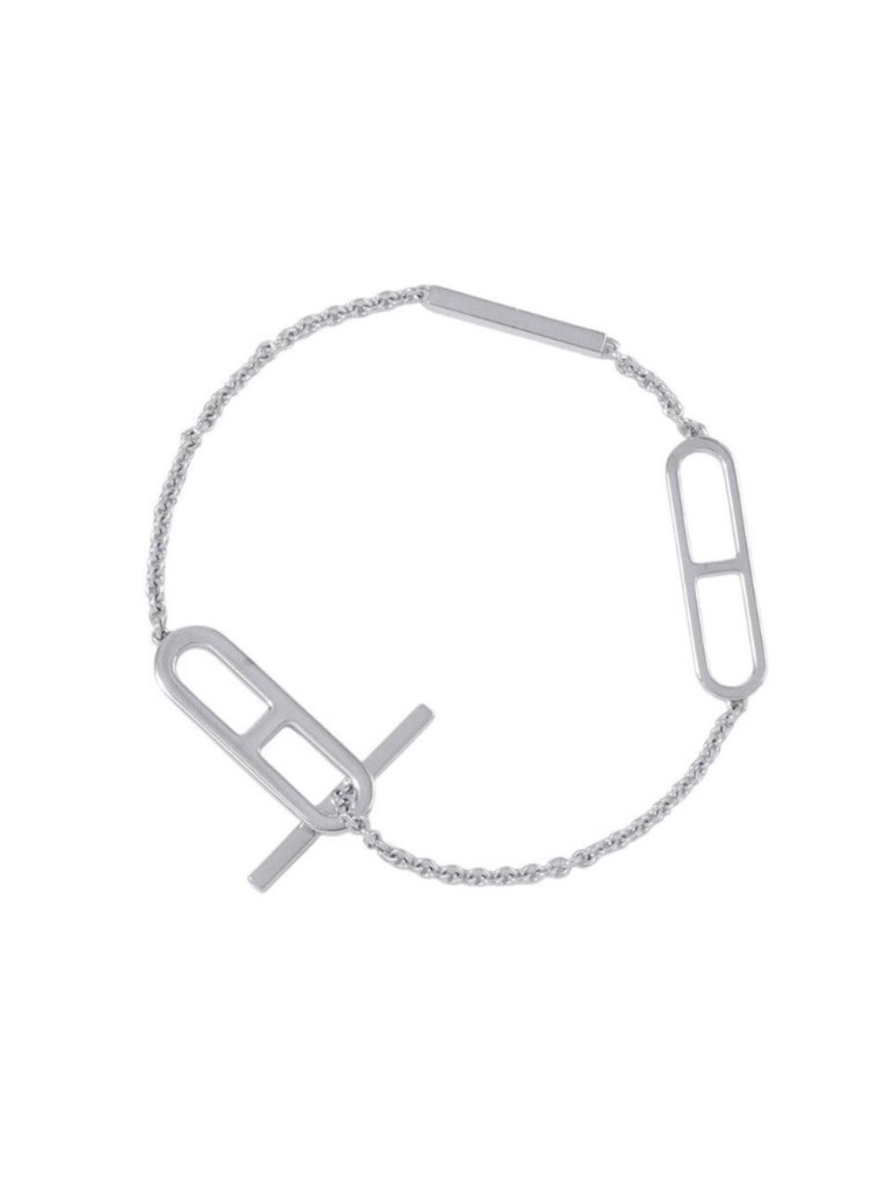 Hermes Bracelet Chaine D'ancre Diamond Total 18k White Gold - Picture 3 of 10